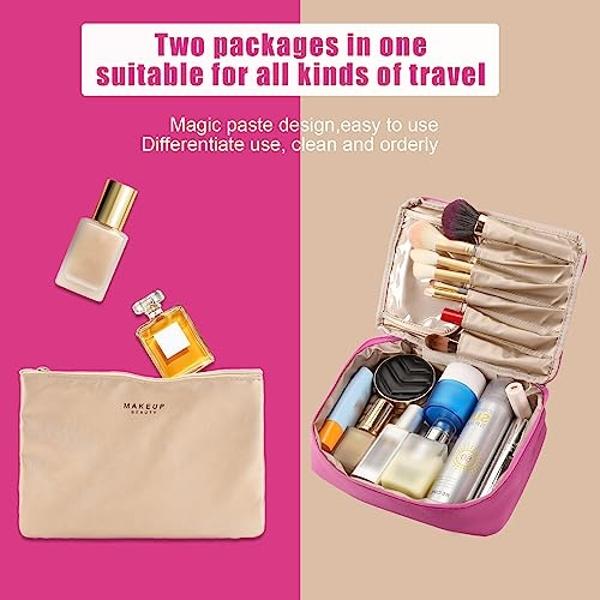 Travel Makeup Bag Cosmetic Bag Makeup Bag Toiletry bag for women and men (Rosy)