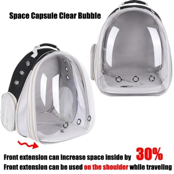 Front Expandable Large Cat Backpack Carrier, Fit up to 20 lbs, Space Capsule Bubble Window Pet Carrier Backpack for Large Fat Cat and Small Puppy