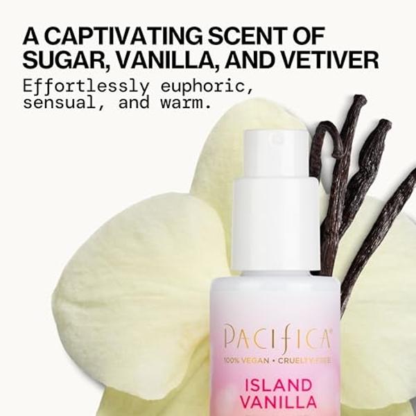 Pacifica Mini Island Vanilla Hair Mist Perfume and Full Body Spray for Women - Body Mist Fragrance Spray for A Mood-Lifting Experience, Paraben-Free, Clean Beauty Alcohol-Free, Veg