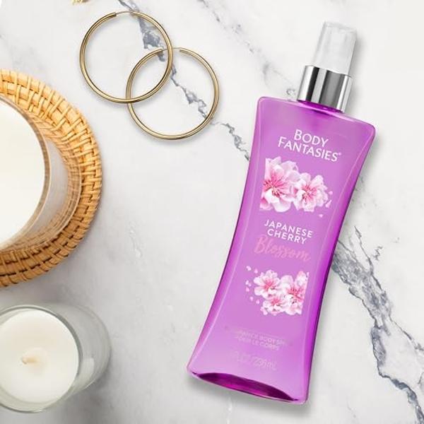 Body Fantasies Signature Fragrance Body Spray, Japanese Cherry Blossom, 8 fl oz (Pack of 2)