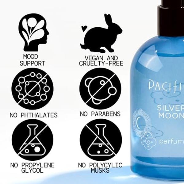 Pacifica Silver Moon Vanilla Almond Spice Perfume – Warm Gourmand Clean Fragrance for Women, 2 fl oz (Vegan & Cruelty-Free)