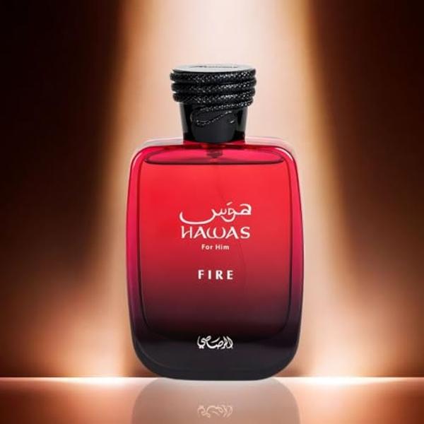 RASASI Hawas Fire Eau De Parfum Men Spray 100ML(3.4 Oz) - Bold Arabian Perfume For Men With A Fiery Essence - Indulge In A Luxurious, Long Lasting Perfume That Captures Masculine E