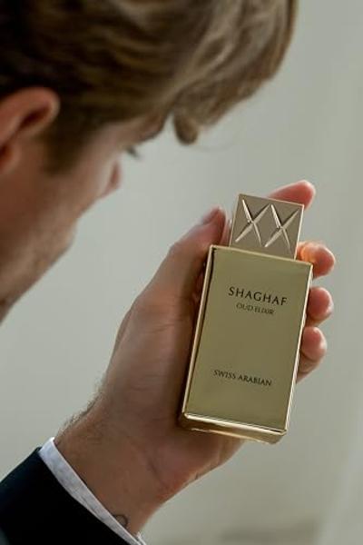 Swiss Arabian Shaghaf Oud Elixir Oud, Gourmand, Amber Fragrance - Notes of Saffron - Perfume for Women and Men - 2.5 oz EDP Spray