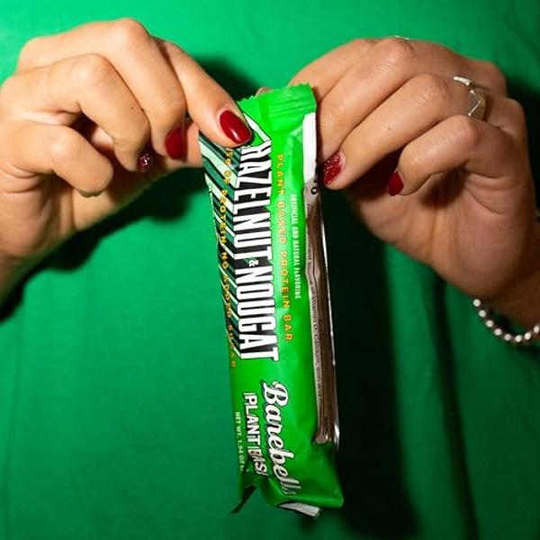 Barebells Vegan Protein Bars Hazelnut & Nougat - 12 Count, 1.9oz Bars - Features Plant Based Protein Bar with 15g of High Protein - Chocolate Protein Snacks with Only 1g of Total S