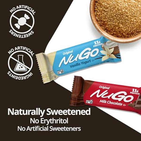 NuGo Dark Mint Chocolate Chip, 13g Protein Bar, Vegan, Gluten Free, Non-GMO, Kosher Pareve, 24 Count