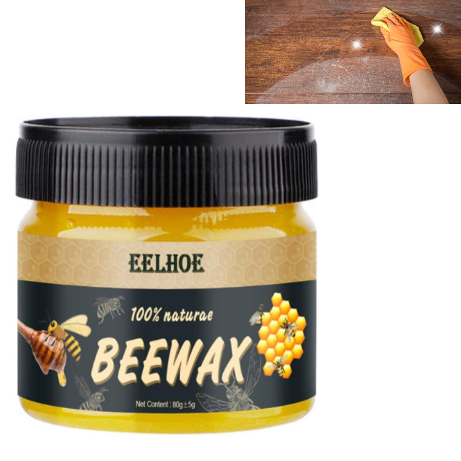 Cera Abeja, Limpia, pule y restaura muebles de madera, dejándolos brillantes y con un fresco aroma a miel.