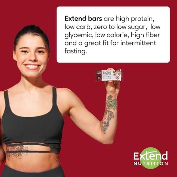 Extend Nutrition 1 Gram Sugar High Protein Bars, Perfect Diabetic Snacks for Adults and Kids, High Protein Bars for Hunger Control & Steady Energy, Low Carb, Keto Friendly, Yogurt 
