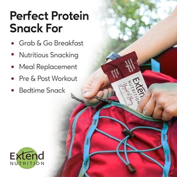 Extend Nutrition 1 Gram Sugar High Protein Bars, Perfect Diabetic Snacks for Adults and Kids, High Protein Bars for Hunger Control & Steady Energy, Low Carb, Keto Friendly, Yogurt 