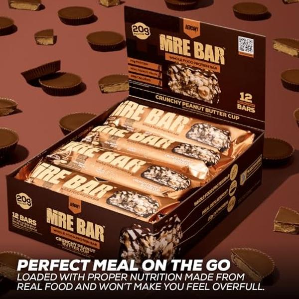 REDCON1 MRE Protein Bar, Banana Nut Bread - Contains MCT Oil + 20g of Whole Food Protein - Easily Digestible, Macro Balanced Low Sugar Meal Replacement Bar (12 Bars)