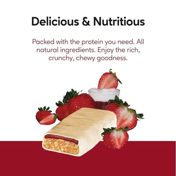 FITCRUNCH Full Size Protein Bars, 6-Layer Baked Bar, 2g of Sugar, Gluten Free & Soft Cake Core (12 Bars, Peanut Butter and Jelly)