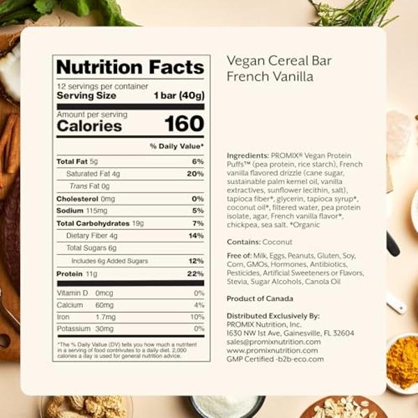 Rise Pea Protein Bar - Chocolately Coconut | Breakfast Bar & Protein Snack 15g Protein Just 5 Whole Food Ingredients Non-GMO Gluten-Free Soy Free