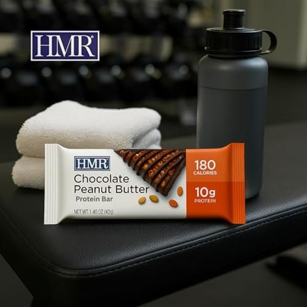 HMR Chocolate Peanut Butter Protein Bar | Nutritious Snack to Support Weight Maintenance | Low Calorie Dessert | 10g of Protein | 24 Count