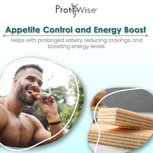 ProtiWise High Protein Wafers | Raspberry | 15g Protein Per Serving, Low Carb, Low Sugar, High Fiber Snack | Gluten-Free, Keto-Friendly Diet for Hunger Control & Weight Loss | 5/Bo