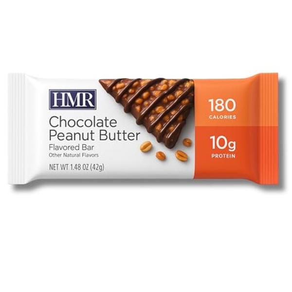 HMR Chocolate Peanut Butter Protein Bar | Nutritious Snack to Support Weight Maintenance | Low Calorie Dessert | 10g of Protein | 24 Count