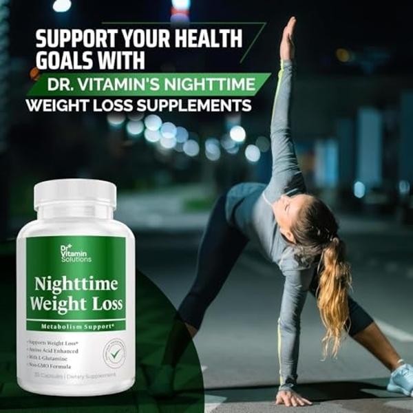 DR. Vitamin Nighttime Fat Burner Supplements - Appetite Suppressants for Weight Loss - Night-Time Fat Burner for Women and Men Supporting Sleep & Relaxation - Metabolism Booster We
