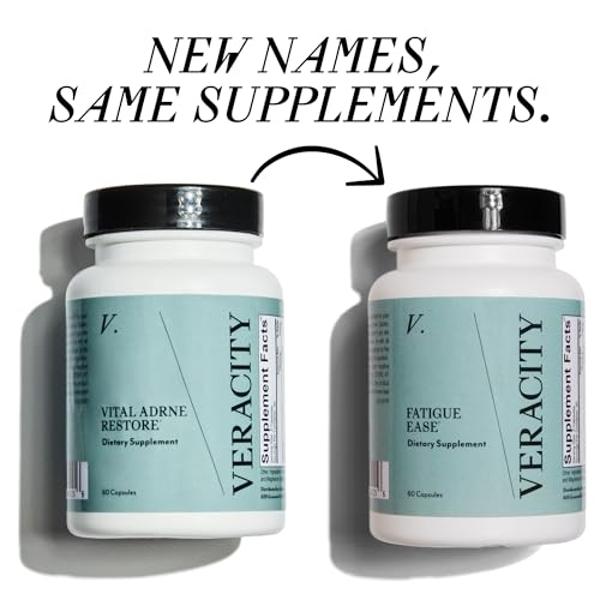 Veracity Adrenal Support Supplement for Stress Resilience, Healthy Cortisol & Energy - Adaptogenic Blend of Ashwagandha, Schisandra Berry, Licorice Root & Rhodiola Rosea – 100% Nat