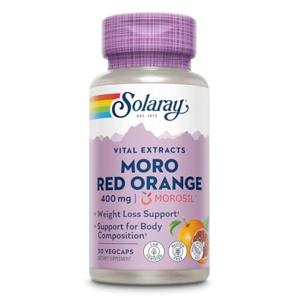 SOLARAY Moro Red Orange - Morosil Weight Loss Supplement for Women and Men - Clinically Studied Blood Orange Extract - Body Composition, Weight Loss Support, Gluten Free, 60-Day Gu