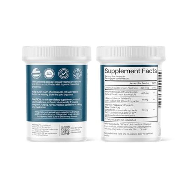 Rejuveen Provitalean Probiotics for Women & Natural GLP1 Booster | Sugar Support Supplement for Resistant Waistlines | with Chromium Picolinate to Support Metabolism & Mute Craving