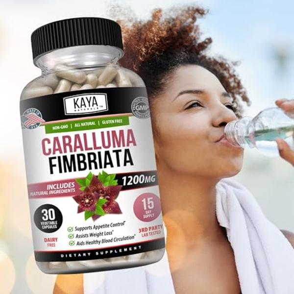 Kaya Naturals - Caralluma Fimbriata 1200mg High Potency Supplement | Maximum Strength Natural Endurance Support, Vegetarian Capsules (30 Count)