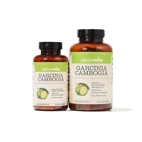 Naturewise Garcinia Cambogia - 60% HCA Concentration Extract, Natural Support for Weight Goals and Energy Levels - Vegan, Non-GMO, Gluten Free - 90 Capsules[1-3 Month Supply]