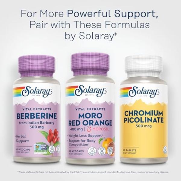 SOLARAY Moro Red Orange - Morosil Weight Loss Supplement for Women and Men - Clinically Studied Blood Orange Extract - Body Composition, Weight Loss Support, Gluten Free, 60-Day Gu