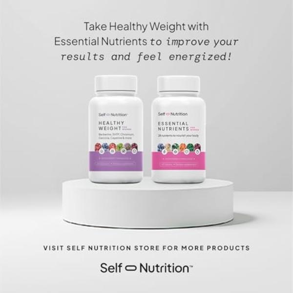 SELF NUTRITION Healthy Weight Loss Supplement for Women, Vegan, Appetite and Craving Control, Fat Burner, Metaboilism Booster, Weight Loss Supplement, Metabolism and Mood Booster -
