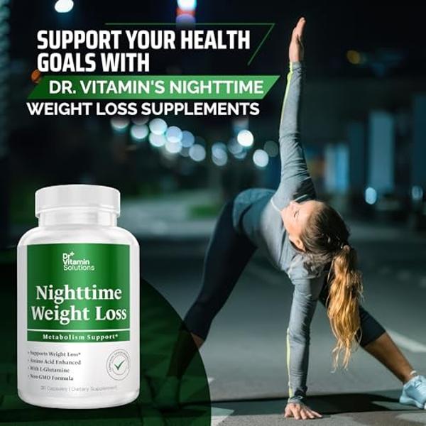 DR VITAMIN SOLUTIONS Nighttime Fat Burner Supplements - Appetite Suppressants for Weight Loss - Night-Time Fat Burner for Women and Men Supporting Sleep & Relaxation - Weight Loss 
