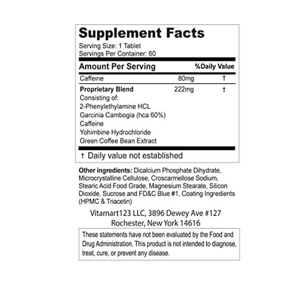 Fenitra Weight Management Support Supplement Tablets | 60 Tablets for Energy & Wellness