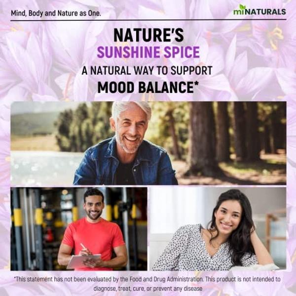 Natural Saffron Supplements - Pure Premium Extract Capsules - Mood Support - Eye Support - Energy - Made in USA - 88.50 mg - 60 Pills - Optimized - Pastillas de Azafran