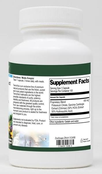 Garcinia Cambogia Extract (GCE) (50% HCA Hydroxycitric Acid) Plus Potassium - 450 mg (100 Capsules, ZIN: 512456)