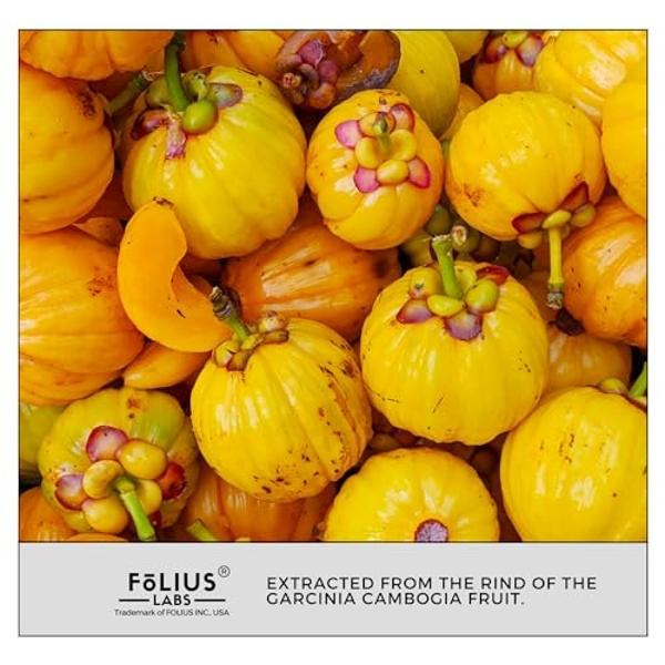 FOLIUS LABS Pure Garcinia Cambogia Extract Supplement 500mg - 100% Natural HCA Extract Concentrated to 60% - Supports Healthy Digestion and Metabolism - 120 Capsules