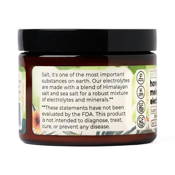 Santa Cruz Paleo Electrolyte Powder Honeydew Melon with Himalayan & Sea Salt, Magnesium, Potassium, Sugar-Free, 30 Servings