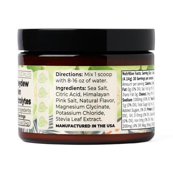Santa Cruz Paleo Electrolyte Powder Honeydew Melon with Himalayan & Sea Salt, Magnesium, Potassium, Sugar-Free, 30 Servings