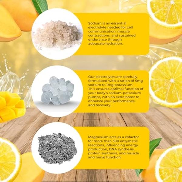 Santa Cruz Paleo Electrolyte Powder Mango Lemonade with Himalayan & Sea Salt, Magnesium, Potassium, Sugar-Free, 30 Servings