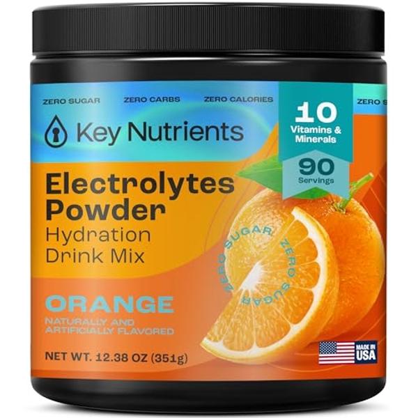 KEY NUTRIENTS Multivitamin Electrolytes Powder No Sugar - Tangy Orange ...