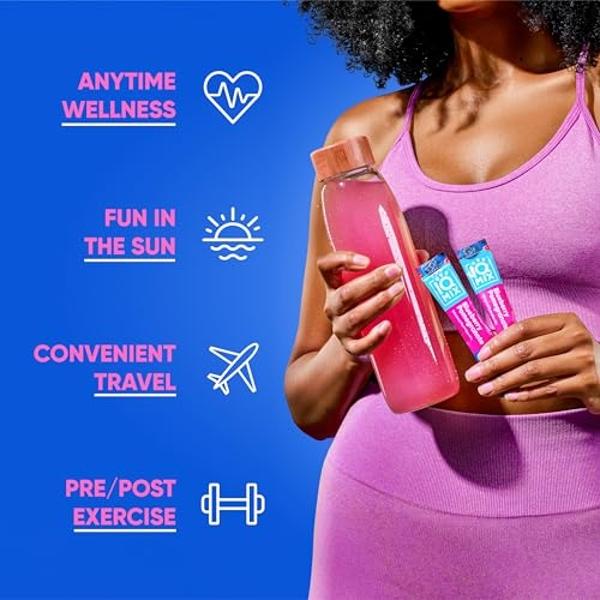 IQMIX Hydration Electrolyte Powder – 4-in-1 Formula for Hydration, Mental Clarity, Mood and Recovery – Sugar-Free Drink Mix, Keto, Magnesium L-Threonate, Lion’s Mane – 40 Count Blu