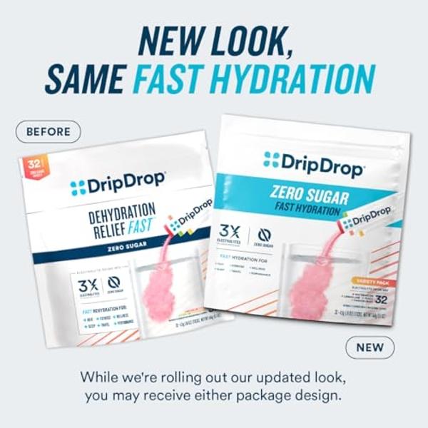 DripDrop Hydration Packets - Fruit Punch - Single Serve Electrolytes ...