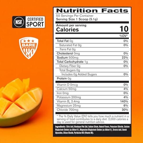 Santa Cruz Paleo Electrolyte Powder Mango Lemonade with Himalayan & Sea Salt, Magnesium, Potassium, Sugar-Free, 30 Servings