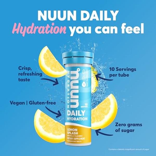 Nuun Sport Electrolyte Tablets with Magnesium, Calcium, Potassium, Chloride & Sodium, Gluten Free & Vegan, Tropical, 8 Pack (80 Servings Total)