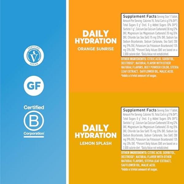 Nuun Daily Electrolyte Tablets with Magnesium, Calcium, Potassium, Chloride & Sodium, Gluten Free, Sugar Free, & Vegan, Mixed Citrus Flavor, 4 Pack (40 Servings Total)