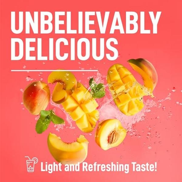 Keppi Keto Hydration Electrolytes - Peach Mango - Electrolyte Powder No Sugar - Sips Like Sunshine - Keto Electrolytes Powder - Electrolytes Powder Sugar Free - Electrolytes Powder