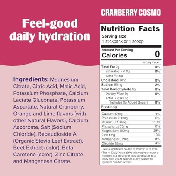 Ultima Replenisher Daily Electrolyte Powder Drink Mix – Cranberry Cosmo, 90 Servings – Hydration Powder with 6 Key Electrolytes and Trace Minerals – Keto Friendly, Non-GMO and Suga