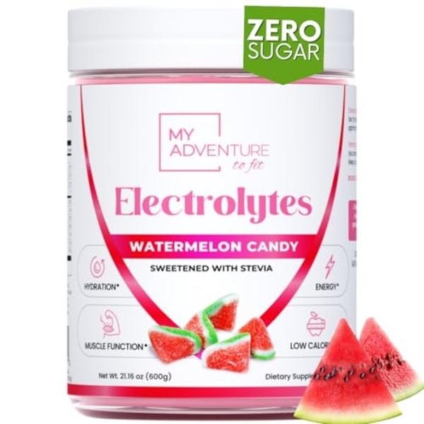 Zero Sugar - Watermelon Candy Electrolytes Powder - Refreshing Hydration - Caffeine Free Energy with All Natural Ingredients - Vegan, Keto and Paleo - Sugar Free Electrolytes Drink