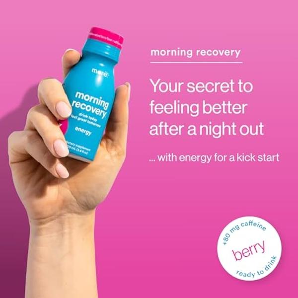 Morning Recovery, Electrolyte with Energy, Milk Thistle Drink Proprietary Formulation to Hydrate While Drinking for Morning Recovery, Highly Soluble Liquid DHM, Berry, Pack of 12