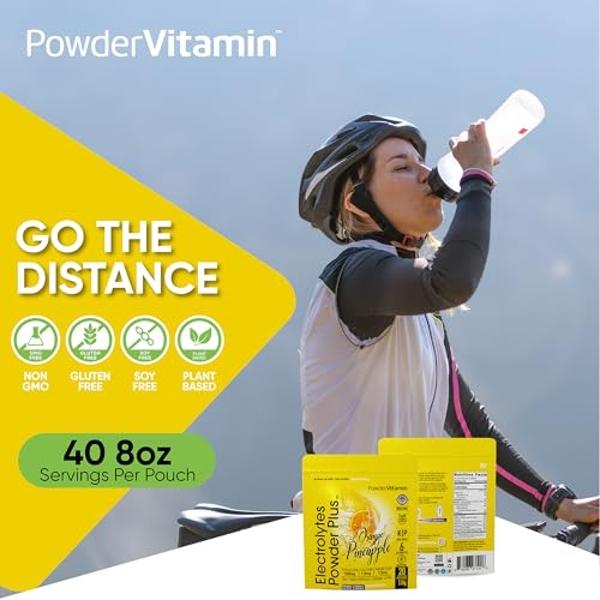 PowderVitamin Electrolytes Powder Plus (20 Servings) Orange Pineapple Electrolyte Powder Zero Calorie Keto,0 Sugar, No Maltodextrin,1000mg Potassium,120mg Calcium,120mg Magnesium, 