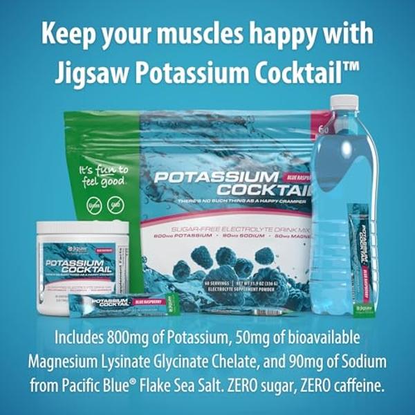 Jigsaw Health Potassium Cocktail | Formerly Pickleball Cocktail | Blue Raspberry Flavor | 60 Servings (Jar)