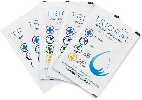 TRIORAL Rehydration Electrolyte Powder Packs - WHO New Hydration Supplement Salts Formula - Combat Dehydration from Workouts, Excessive Fluid Loss and Much More - 15 Drink Mix Pack