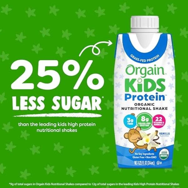 Orgain Organic Vegan Protein Powder, Birthday Cake - 21g Plant Based Protein, 7g Prebiotic Fiber, Low Net Carb, No Lactose Ingredients, No Added Sugar, Non-GMO, for Shakes & Smooth