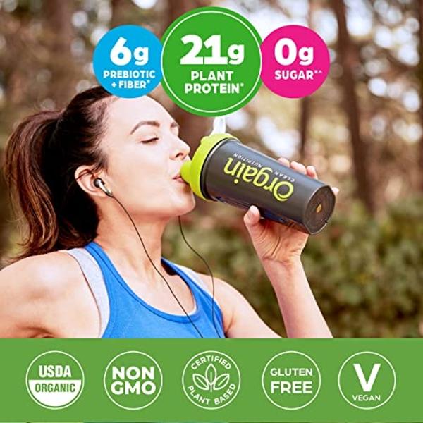 Orgain Organic Vegan Protein Powder, Creamy Chocolate Fudge - 21g Plant Protein, 6g Prebiotic Fiber, Low Carb, No Lactose Ingredients, No Added Sugar, Non-GMO, For Shakes & Smoothi