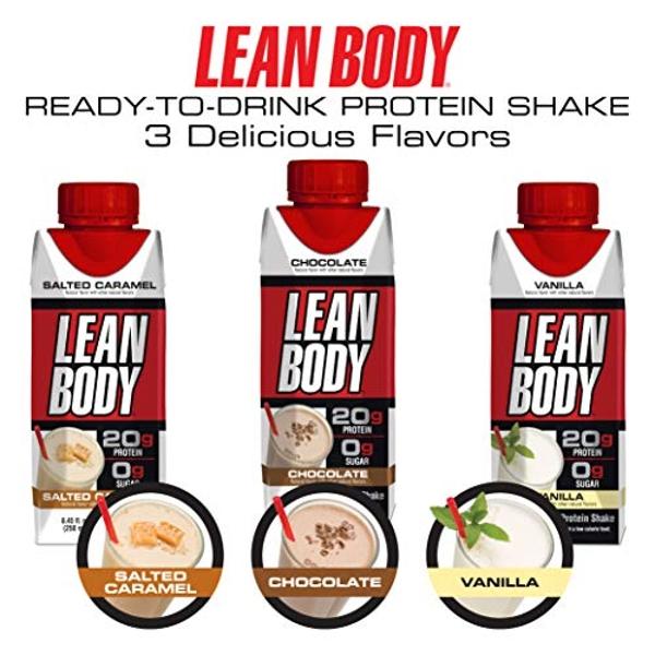 LABRADA NUTRITION - Lean Body RTD Whey Protein Shake, Convenient On-The-Go Meal Replacement Shake for Men & Women, 20 grams of Protein – Zero Sugar, Lactose & Gluten Free, Chocolat